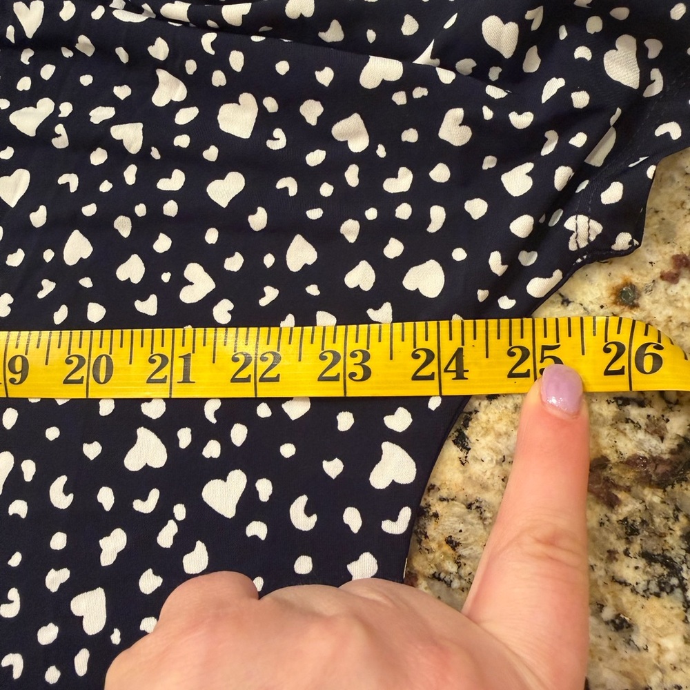 Leota Navy V-Neck Dot Print Short Sleeve Top - Picture 5 of 6